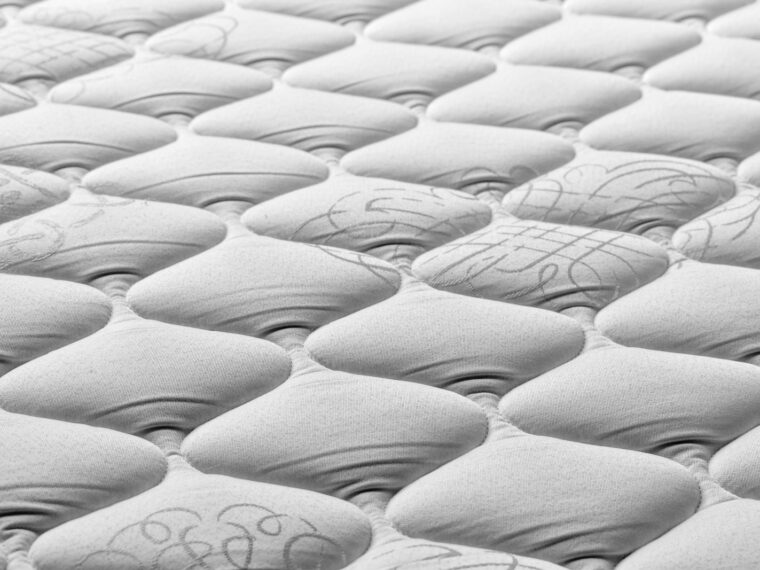 a close up of a mattress that has been made
